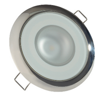 LUMITEC MIRAGE - FLUSH MOUNT DOWN LIGHT - GLASS FINISH/POLISHED SS BEZEL - WARM WHITE DIMMING 113119