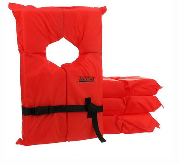 50-85522 ADULT SIZE LIFE VESTS / DISPLAY ORANGE FOAM SAFETY CUSHION ADULT PFD 12/PK 50-85522
