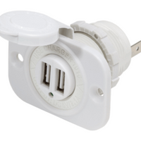 Blue Sea 12V DC Dual USB Charger Socket - White  1016200