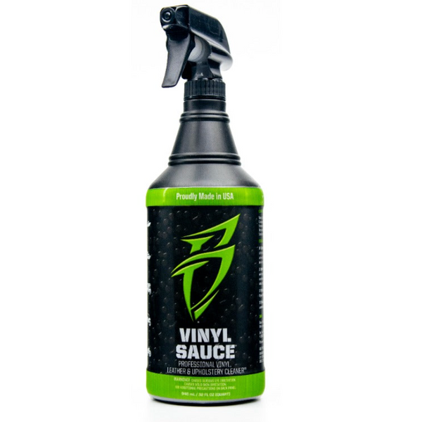 Bling Sauce VS0032 Vinyl Cleaner; Vinyl Sauce ®; Cleans Dirt, Sunscreen, Body Oils And Food Stains On Vinyl Seats, Clear Vinyl Windows, Leather, Rubber, Inflatable Boats And Carpet; 32 Ounce Spray Bottle; Single