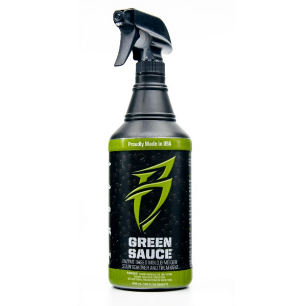 Bling Sauce GS0032 Mold Remover; Green Sauce; Use To Remove Mold And Mildew Stains On Fiberglass, Vinyl, Outdoor Fabric, Canvas And Carpet; 32 Ounce Spray Bottle; Single