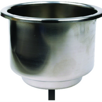 SEACHOICE STAINLESS STEEL RECESSED DRINK HOLDER W/DRAIN 50-79420
