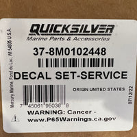 DECAL SET-SERVICE MERCURY VERADO 8M0102448