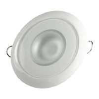 LUMITEC 113128 Mirage - Flush Mount Down Light - Glass Finish/White Bezel - 3-Color Red/Blue Non-Dimming with White Dimming