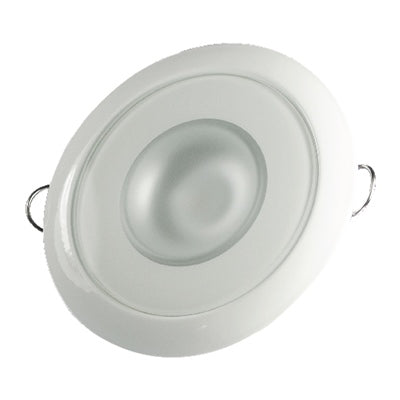 LUMITEC 113128 Mirage - Flush Mount Down Light - Glass Finish/White Bezel - 3-Color Red/Blue Non-Dimming with White Dimming